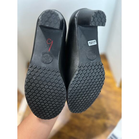 Slip Grips sz 6w women black chunky block heel pumps 1017 - Picture 9 of 9